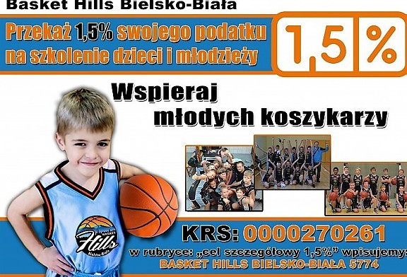 Wspieraj młodych koszykarzy - przekaż 1,5% swojego podatku